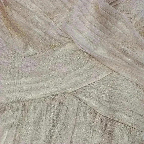 LAURA PETITES  CHAMPAGNE GLITTER MININ DRESS SIZE 10 - Picture 9 of 9